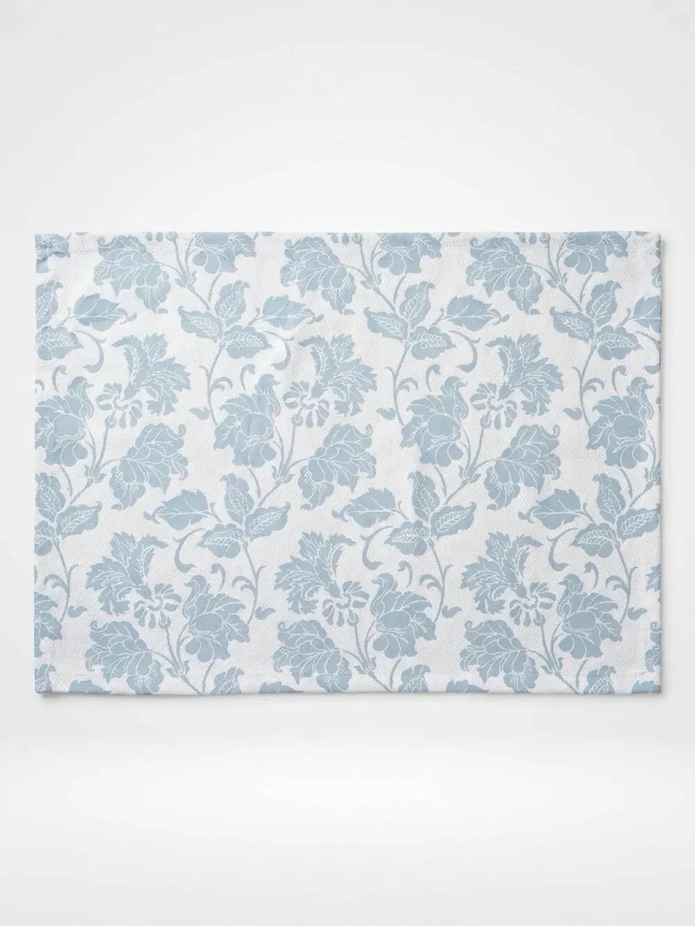Martha Stewart King Pillow Sham Case100% Cotton White Blue Floral 24x40” Weavers
